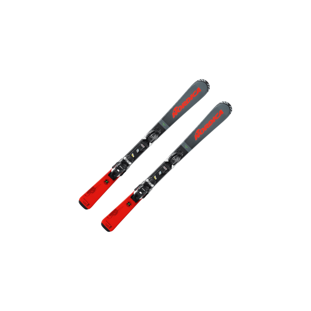 Lyže Nordica Set TEAM J RACE 70-90/FDT JR 4.5 - 80, grey/red
