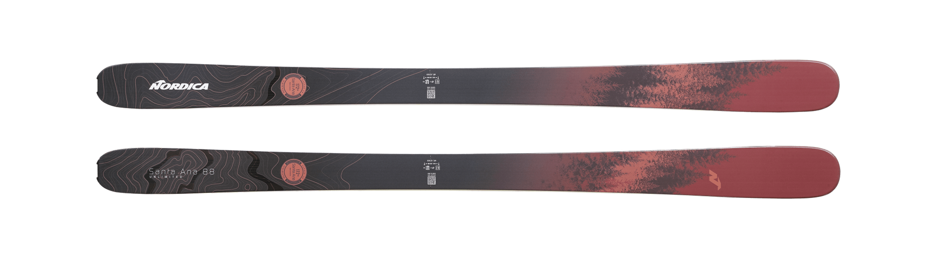 Lyže Nordica SANTA ANA 88 UNLIMITED - 151, maroon/smoke