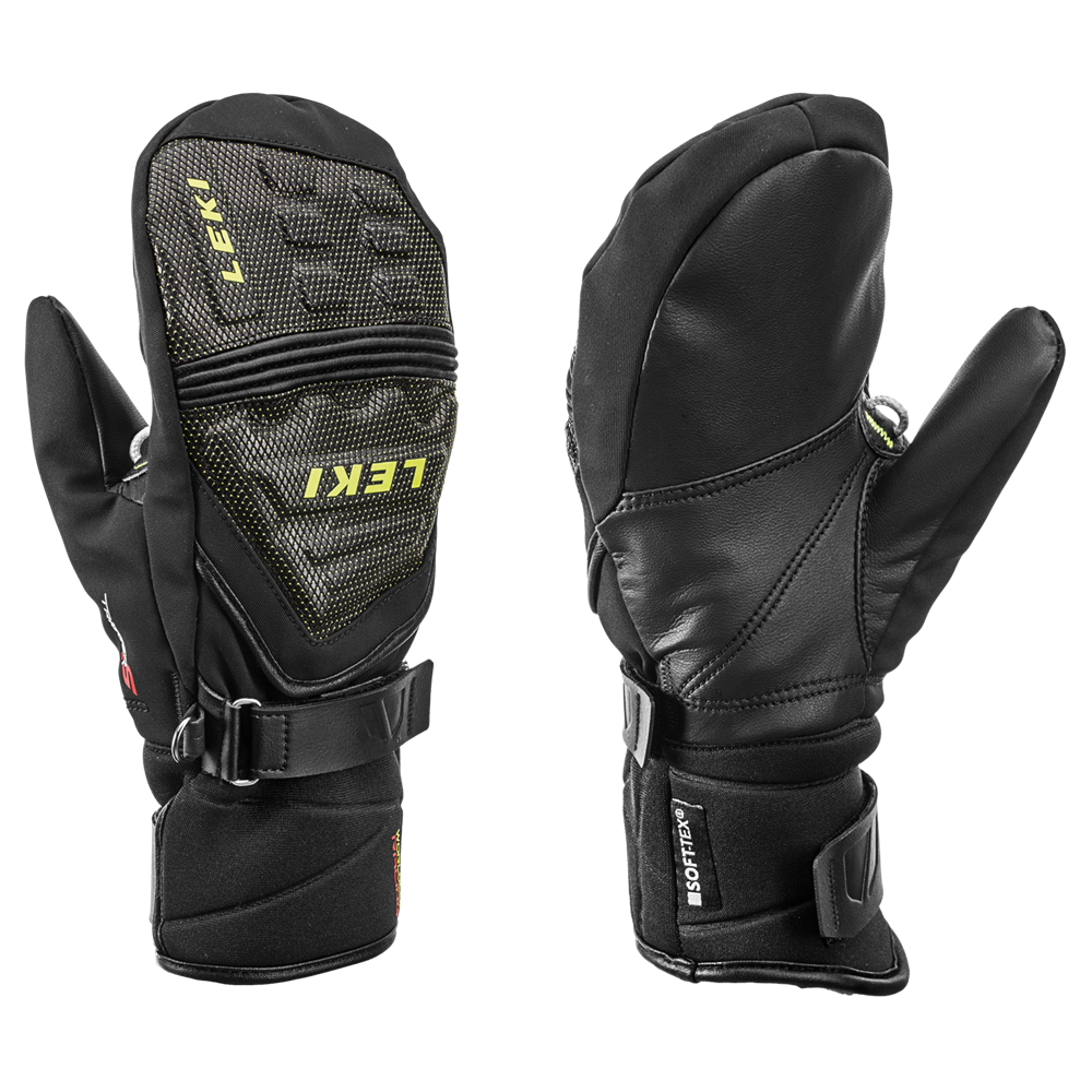 Palčákové rukavice LEKI RACE COACH C-TECH S - 6, black/ice lemon