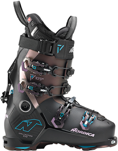 Lyžařské boty Nordica UNLIMITED 105 W DYN - 235, black/irid purple/lt blue