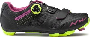 Cyklistické tretry NORTHWAVE RAZER W - 40, black/fuchsia/fluorescent yellow