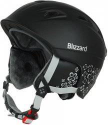 HELMA BLIZZARD VIVA DEMON - matte black/silver flowers, 56-59
