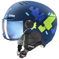 Helma Uvex ROCKET JR VISOR - 51-55, blue puzzle