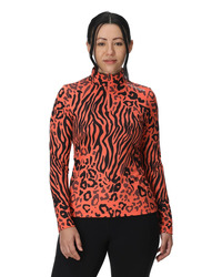 Dámská mikina SPYDER Vivid 1/2 Zip - S, animal print/coral haze