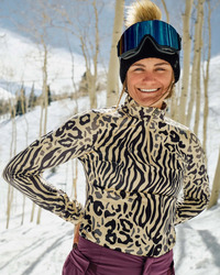 Dámská mikina SPYDER Vivid 1/2 Zip - L, animal print