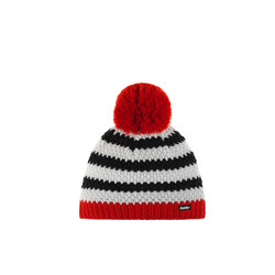 Čepice EISBÄR Zippy Pompon MÜ KIDS - 53-55, fiery red/white/black