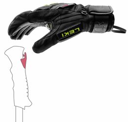 Rukavice LEKI WCR C-Tech 3D - 8.5, black/ice lemon