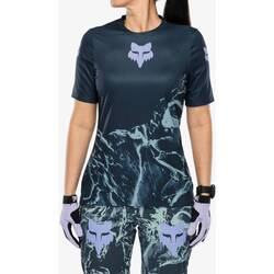 Dres Fox Ranger Ls W Image print - L, Arctic Blue