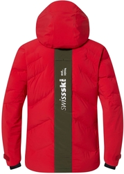 Pánská peřová lyžařská bunda Descente Swiss Ski team hybrid down - 48, red