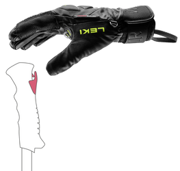 Rukavice LEKI WCR VENOM SPEED 3D - 7.5, black/ice lemon