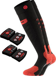 Ponožky set LENZ Heat sock 5.0 toe cap + baterie lithium 1200 - 35-38, black/red